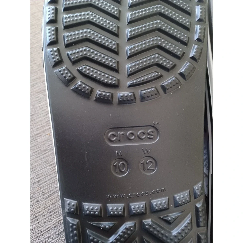 Crocs Bayaband Slide  Relaxed Fit Black White Sz 10